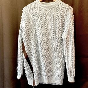 3.1 Phillip Lim Blue Alpaca Cable Knit Sweater